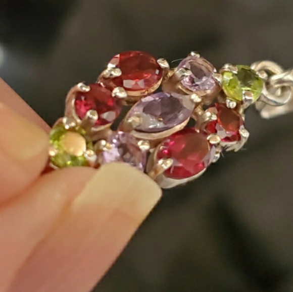 4.5 CT Genuine Gemstones Sterling Silver Pendant - Picture 4 of 5